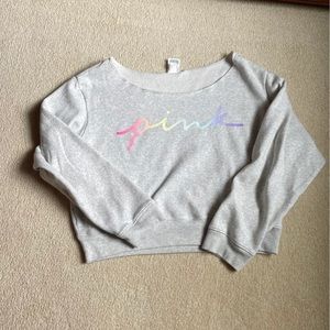 PINK COLD SHOULDER SWEATSHIRT